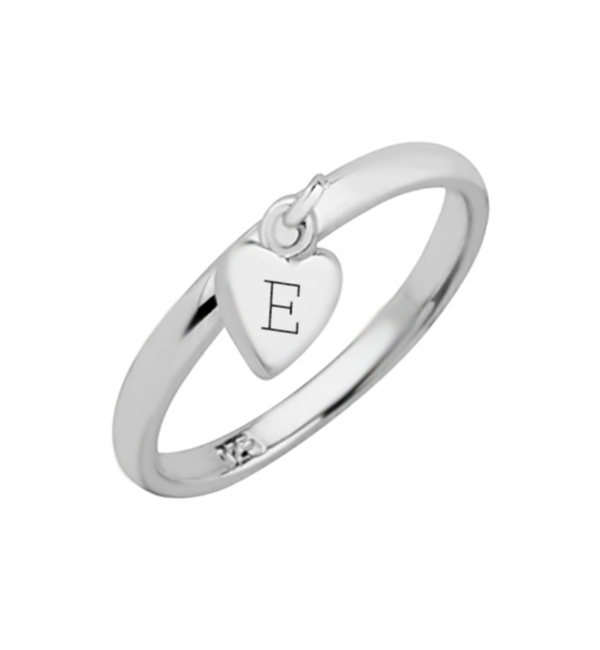 KAYA sieraden Ring with Initial 'Heart Charm'