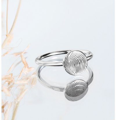 Gegraveerde sieraden Vingerafdruk Ring 'Disc' - Graveren