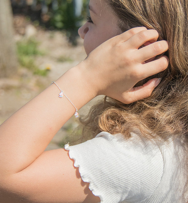 KAYA sieraden Silver Children's Bracelet 'Rainbow Unicorns'