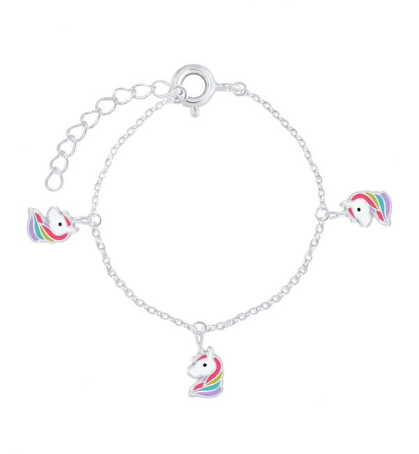 KAYA sieraden Silver Children's Bracelet 'Rainbow Unicorns'