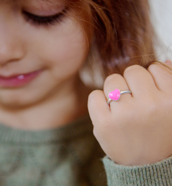 KAYA sieraden Silver children's ring 'Glitter Heart'