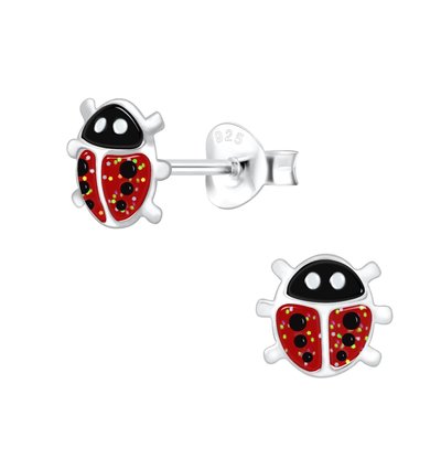 KAYA sieraden Silver childrens earrings 'Ladybugs'
