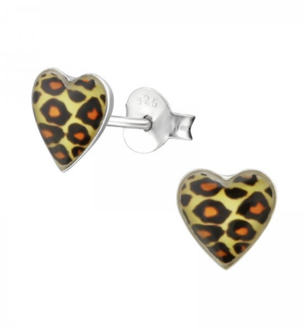 KAYA sieraden Silver Children's Earrings 'Panther Heart'