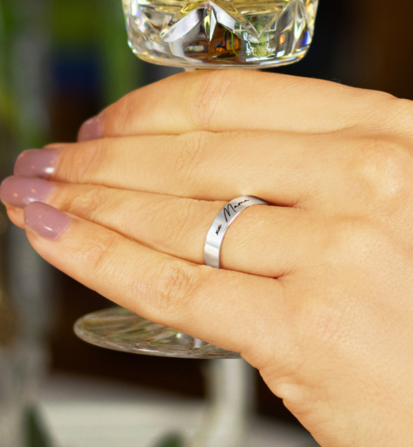 KAYA sieraden Gepersonaliseerde Ring met Gravure - Zilver