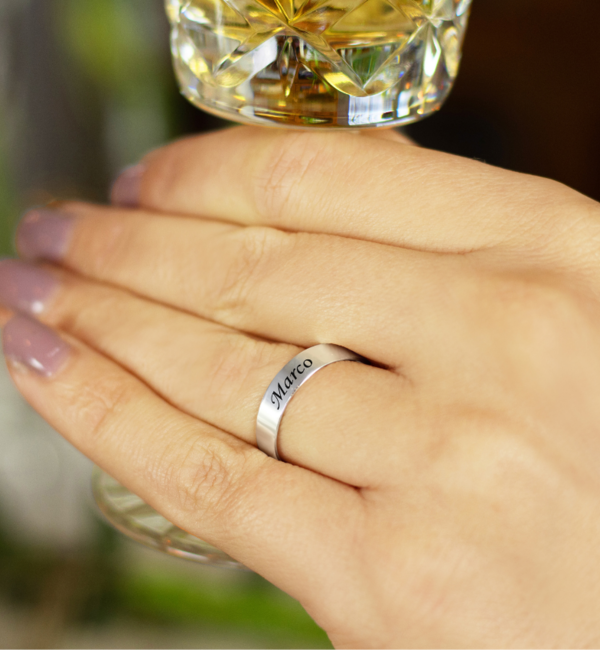 KAYA sieraden Gepersonaliseerde Ring met Gravure- Zilver