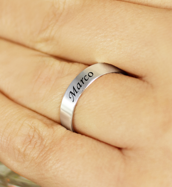 KAYA sieraden Gepersonaliseerde Ring met Gravure- Zilver