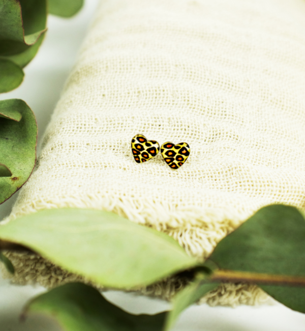 KAYA sieraden Silver children’s earrings ‘Leopard Heart’