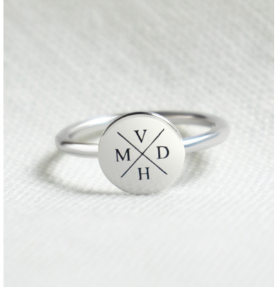 KAYA sieraden Silver Ring 'Initials'
