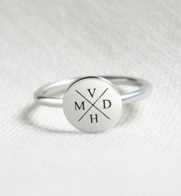 KAYA sieraden Silver Ring 'Initials'