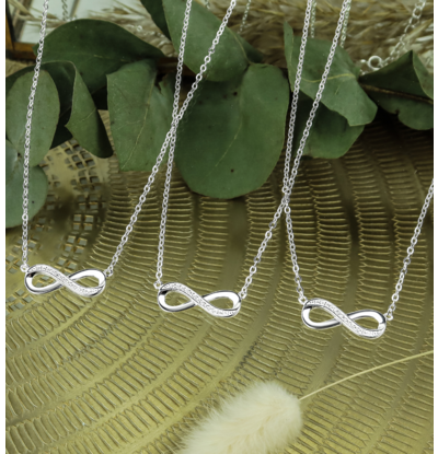KAYA sieraden 3 Kettingen 'Infinity Crystal'