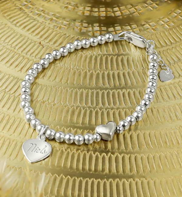 KAYA sieraden Baby bracelet 'Cute Heart' I With engraving charm