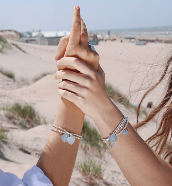 KAYA sieraden 3-piece set silver bracelets ‘Bali’ with text charm