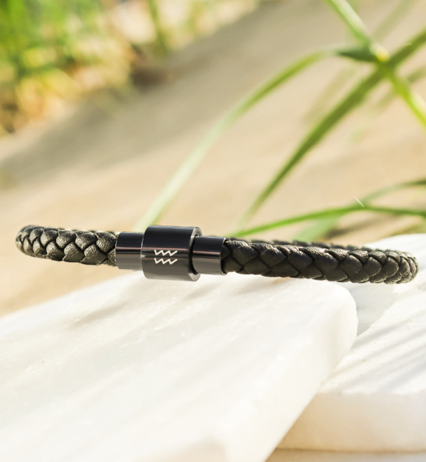 KAYA sieraden Leren Herenarmband met Sterrenbeeld