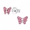 KAYA sieraden Silver children's earrings 'Pink Butterfly'