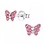 KAYA sieraden Silver earrings kids 'cute pink butterflies'