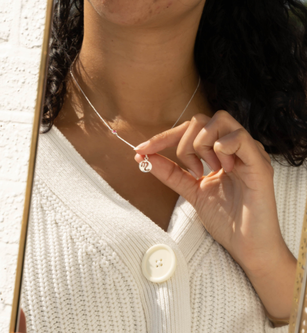 KAYA sieraden Necklace with Inline Birthstone and Zodiac Sign Charm