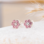 KAYA sieraden Silver children's earrings 'Crystal Flower' Pink