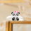 KAYA sieraden Zilveren Kinderring 'Panda' met strikje