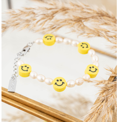 KAYA sieraden Smiley Bracelet with Pearls