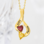 Gegraveerde sieraden Necklace with birth stones 'two hearts'