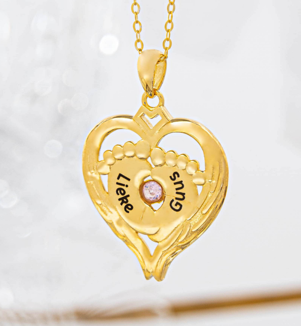 KAYA sieraden Necklace with birth stones 'two hearts'