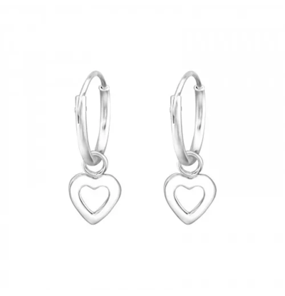 KAYA sieraden Silver hoops ‘Silver Heart’