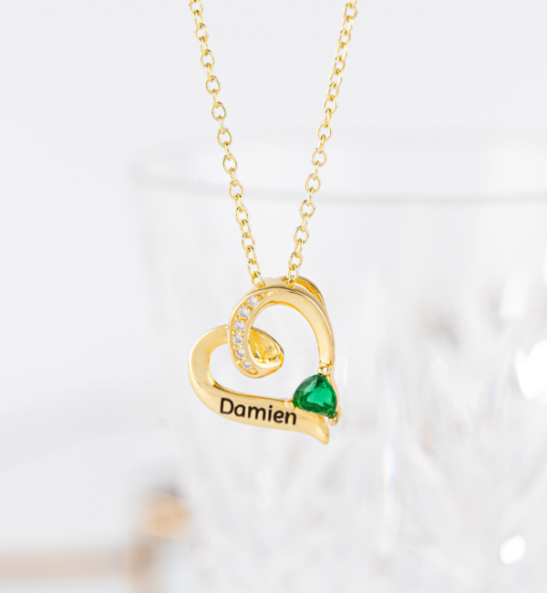 KAYA sieraden Birthstone necklace 'Two Hearts'