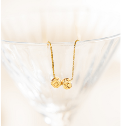 KAYA sieraden Letter chain 'Cubes' | 2 Initials