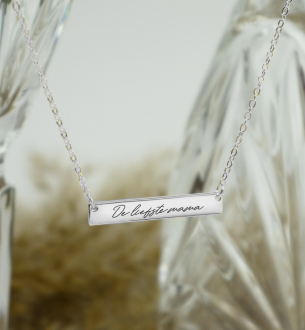 KAYA sieraden Necklace 'Classic Bar' with your own signature or drawing