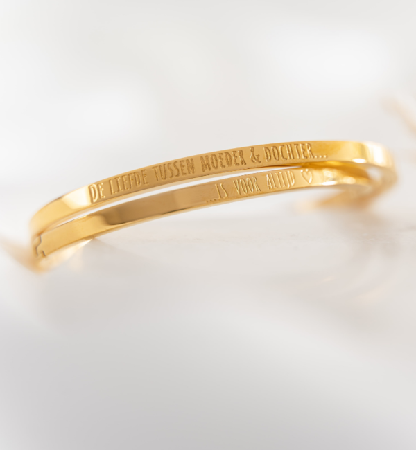 KAYA sieraden Slave Bracelet Set 'The love between mother and daughter... is forever ♡'