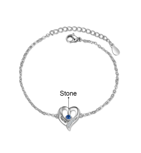 KAYA sieraden Armband met Naam en Geboortesteen 'Loving'