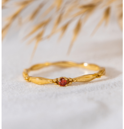 KAYA sieraden Birthstone Ring 'Eden' | Verguld