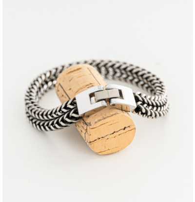 Cool Men Bracelet - Chain Leather Bracelet