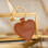 KAYA sieraden Leather Keychain 'Heart' with Nude Engraving