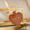 KAYA sieraden Leather Keychain 'Heart' with Gold-Colored Engraving