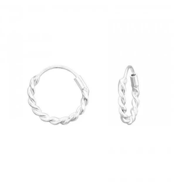 KAYA sieraden Silver Bali hoops ‘Rope’ | 12 mm