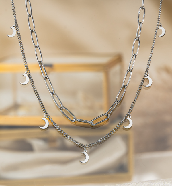 KAYA sieraden Necklace with Moons | Stainless Steel