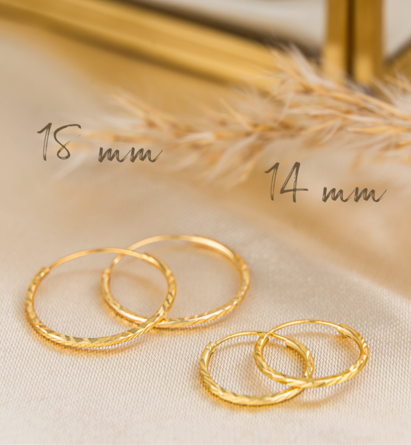 KAYA sieraden Hoop Earrings 'Vintage Hoops' | 18 mm