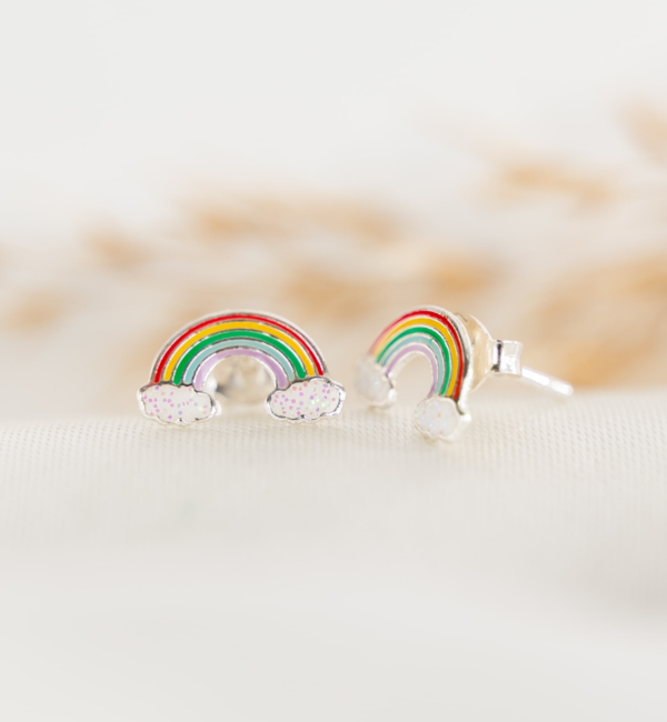 KAYA sieraden Silver children's earrings 'Rainbow'