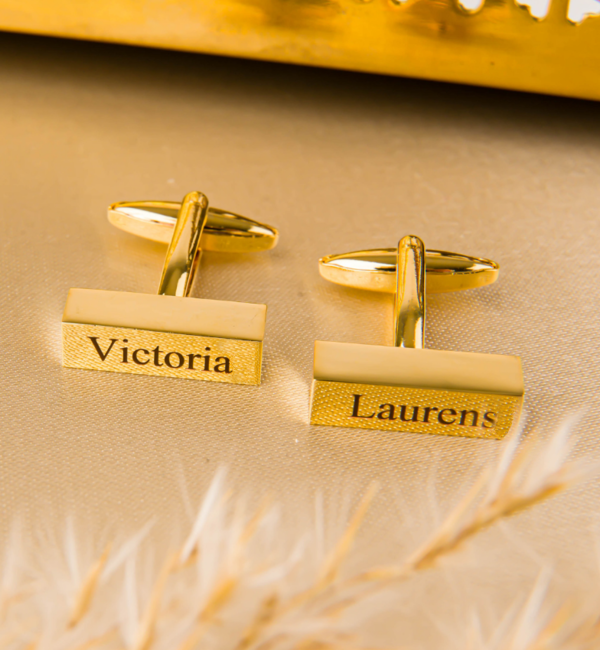 KAYA sieraden Stainless Steel Cufflinks 'Bar' with Engraving