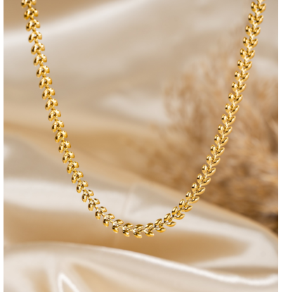 KAYA sieraden Necklace with Leaves | Stainless Steel