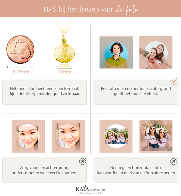 Gegraveerde sieraden Necklace with Photo ‘Round Locket’