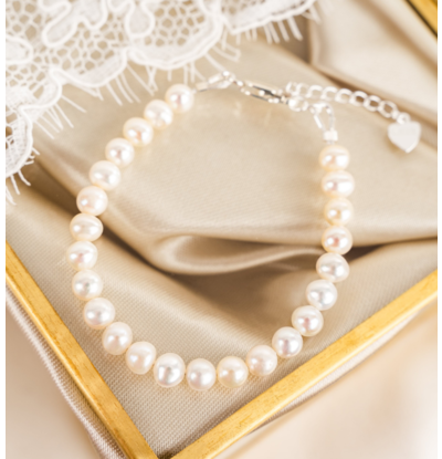 KAYA sieraden Kind Parelarmband 'Pure' I Sterling Zilver