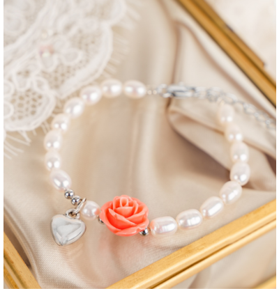 KAYA sieraden Baby bracelet Flower I With pink flower
