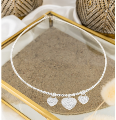 KAYA sieraden Silver necklace ‘Bali’ with charms of your choice