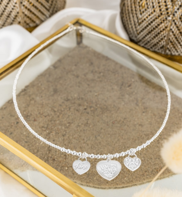 KAYA sieraden Silver Necklace 'Bali' with Charms of Your Choice