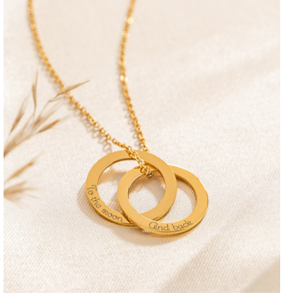 KAYA sieraden Ketting met Gravure 'Intertwined' | Stainless Steel