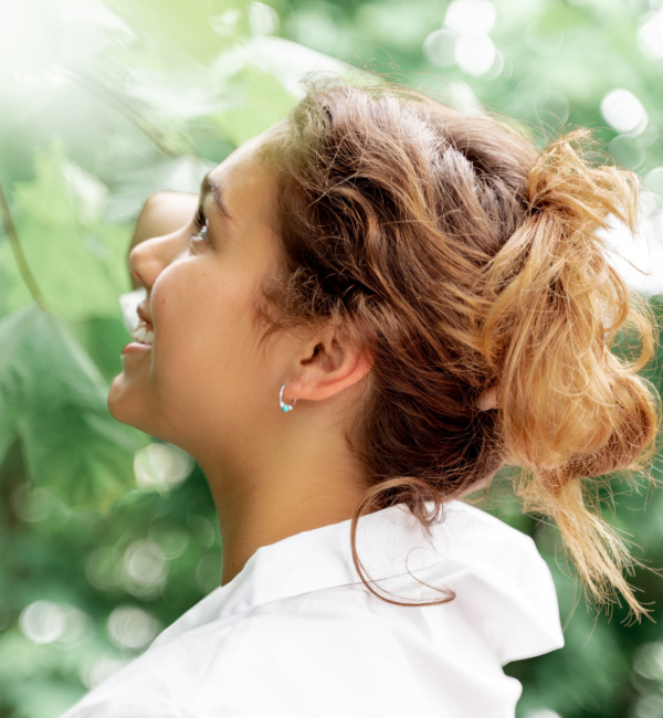 KAYA sieraden Silver hoops ‘Blue Bali’ | 12 mm