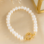 KAYA sieraden Pearl Bracelet with Large Clasp | Stainless Steel