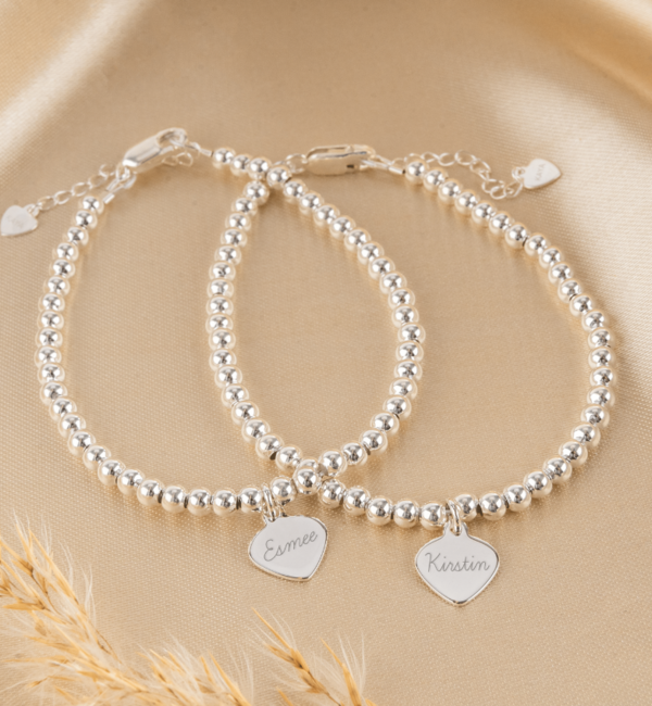 KAYA sieraden Silver bracelets set 'Cute Balls' for mother and daughter